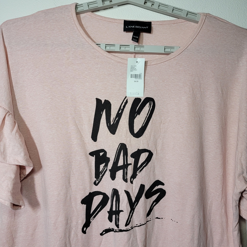 Lane Bryant Light Pink Sleep Shirt "No Bad Days" Womens Plus Size 18/20 NWT - Picture 3 of 7